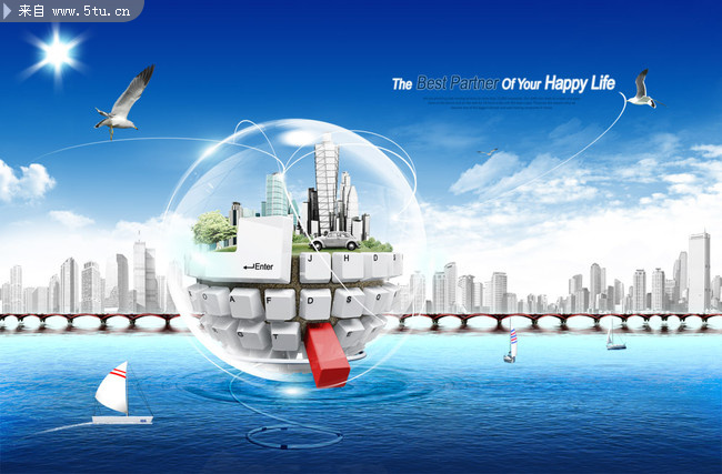 创新科技网络商务psd分层模板-psd素材-百图汇设计素材