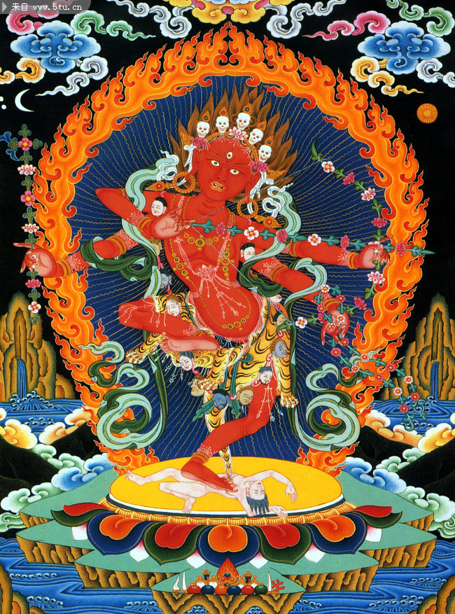高清摄影唐卡作明佛母