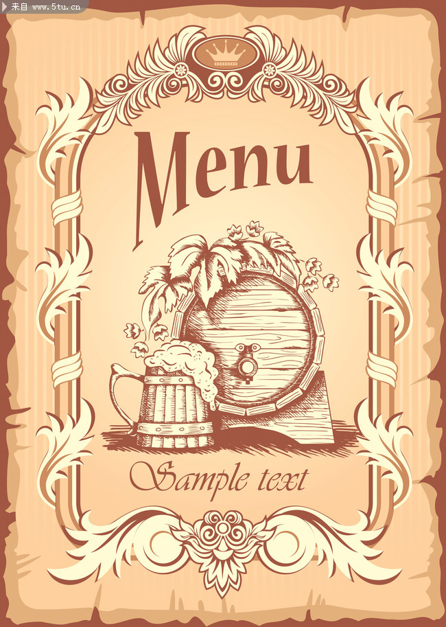 菜单封面矢量素材