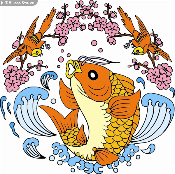 中国传统鲤鱼吉祥图案