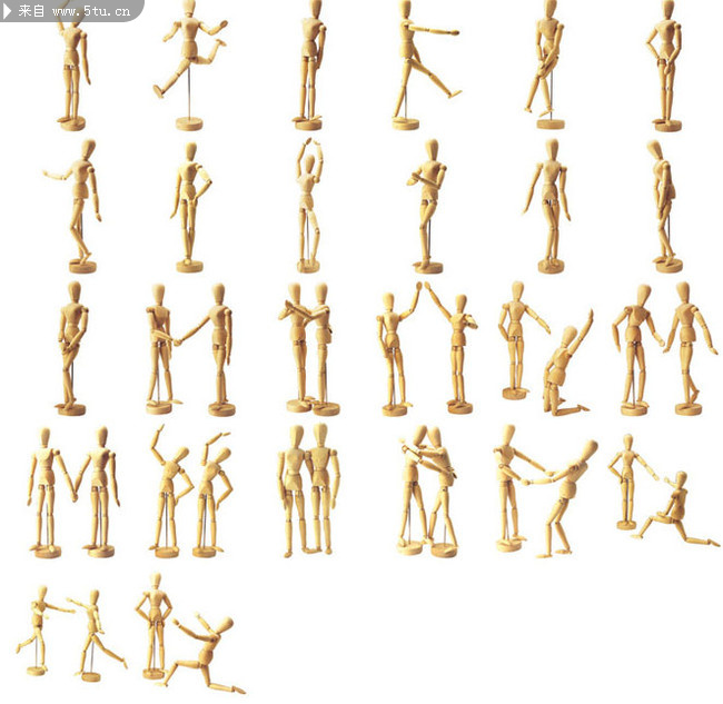 50张木偶肢体动作图片