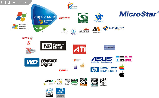 常见的电脑办公品牌logo