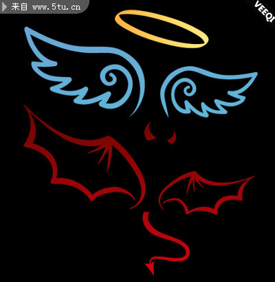 恶魔天使矢量图