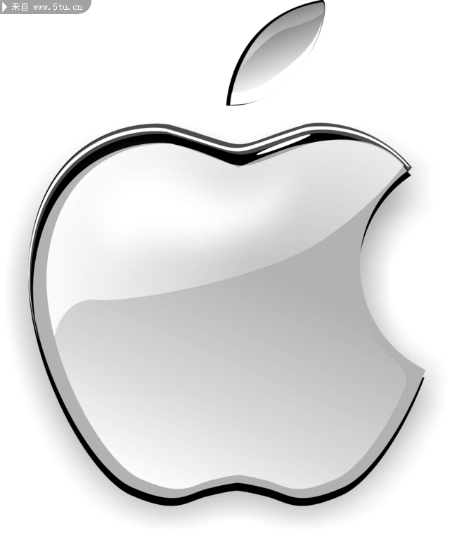 图片素材内容:用矢量软件制作的苹果标志,质感比较强.