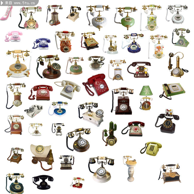 各种各样的电话机图片~复古