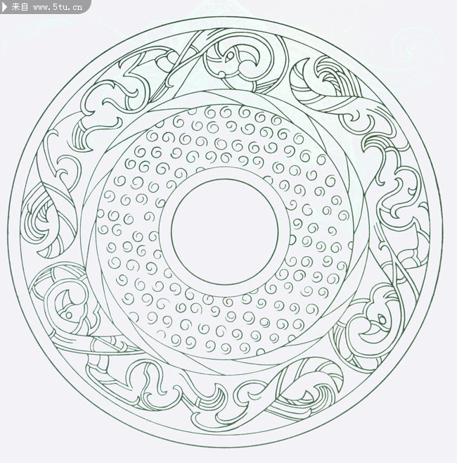 战国时代龙纹玉璧图案