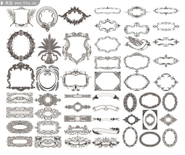 漂亮的欧式边框矢量素材