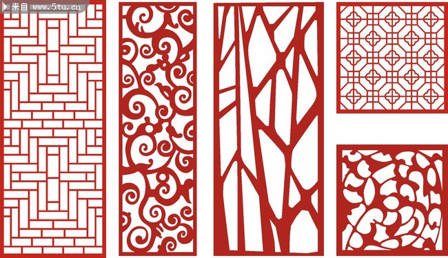 窗贴窗花矢量图