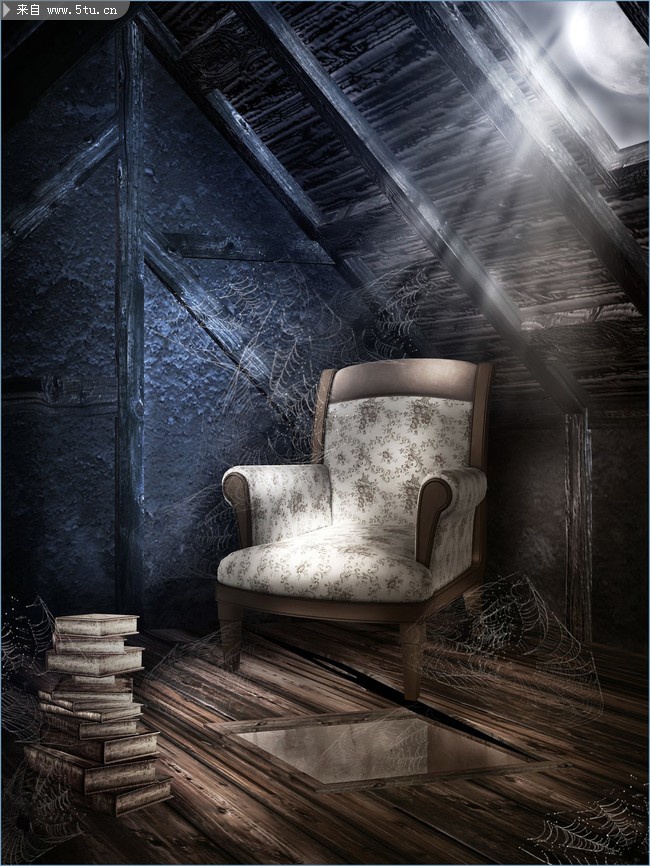 怀旧的室内场景-高清图片-百图汇设计素材