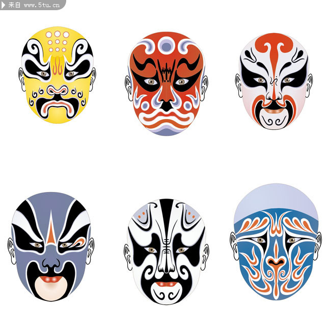 京剧脸谱矢量素材
