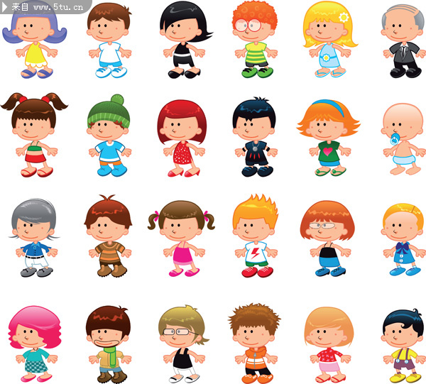 60款可爱儿童形象插图