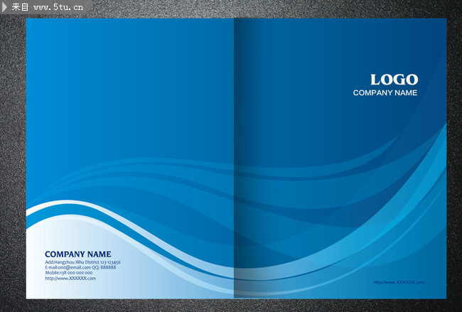 蓝色简洁企业画册封面设计-原创设计素材交易-百图汇设计素材