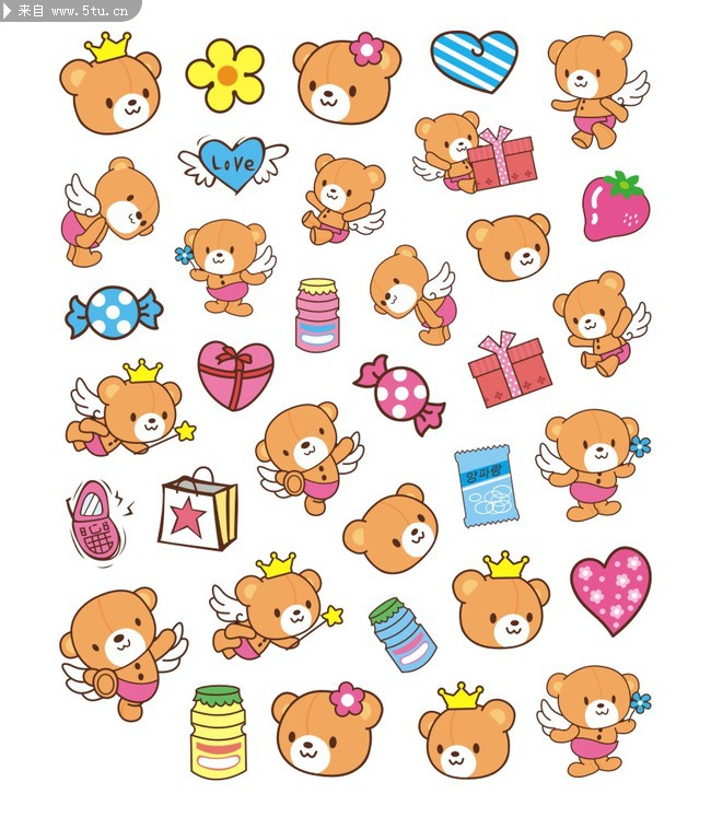 滴胶小熊图片-矢量素材-百图汇设计素材