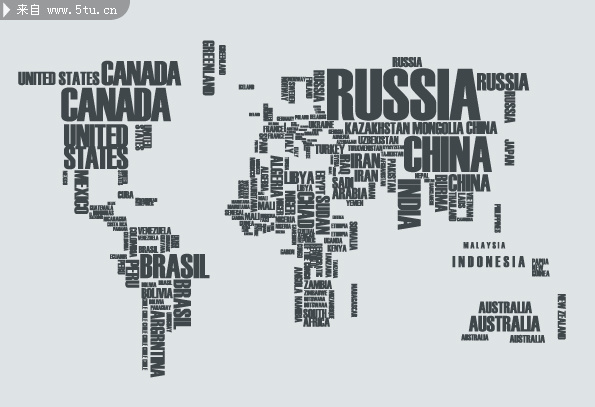 文字构成的地图