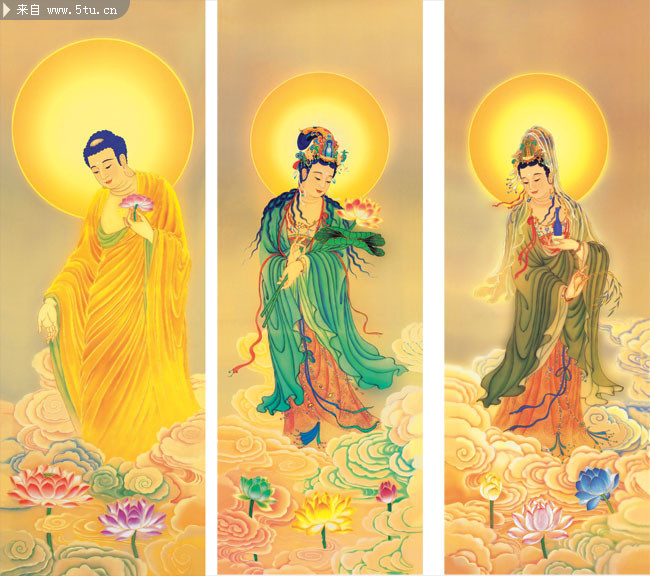 西方三圣图 高清挂画