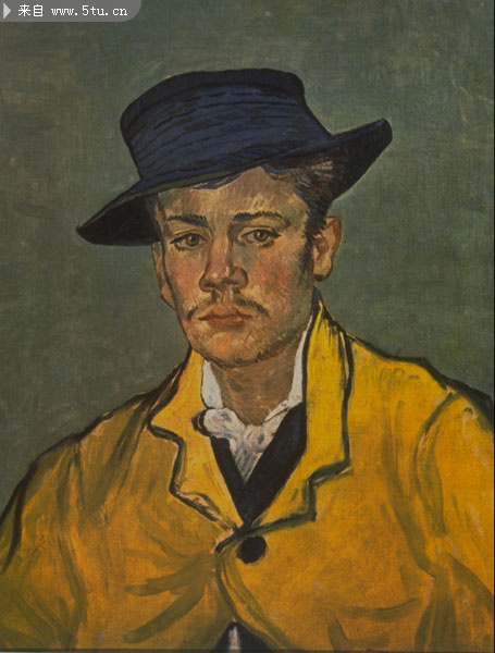 1张高清戴礼帽的男人油画图片