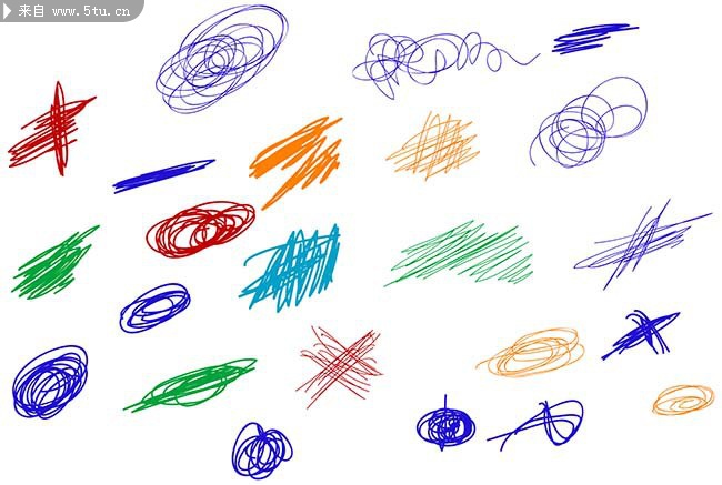 乱糟糟的涂鸦线团ps形状含aipng文件