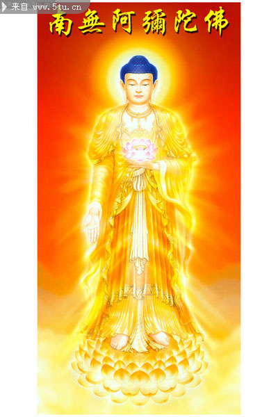 高清金色阿弥陀佛全身画像
