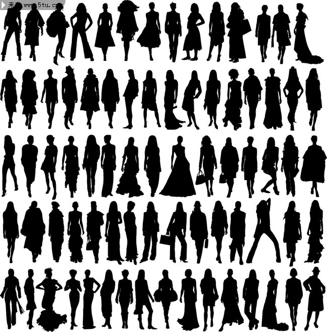 人物剪影2-矢量素材-百图汇设计素材