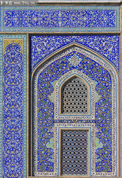 iranian_tiles_1伊朗伊斯法罕希克斯罗图福拉清真寺内墙和天花板的