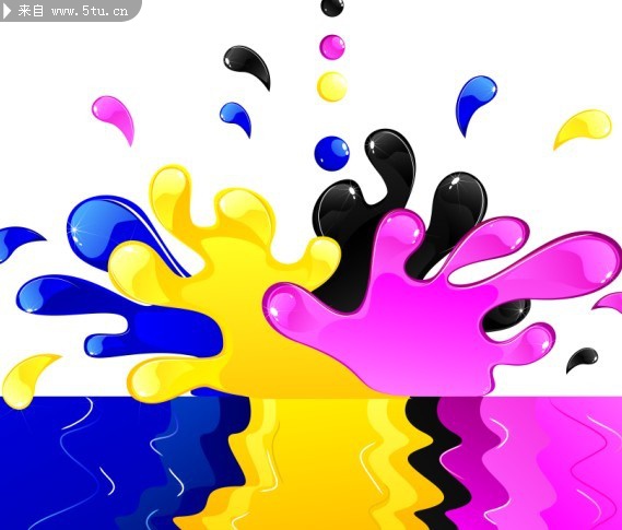 四原色花纹图案