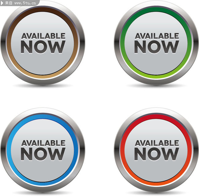 圆形网页按钮-矢量素材-百图汇设计素材