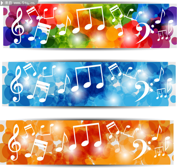炫彩音符背景矢量素材