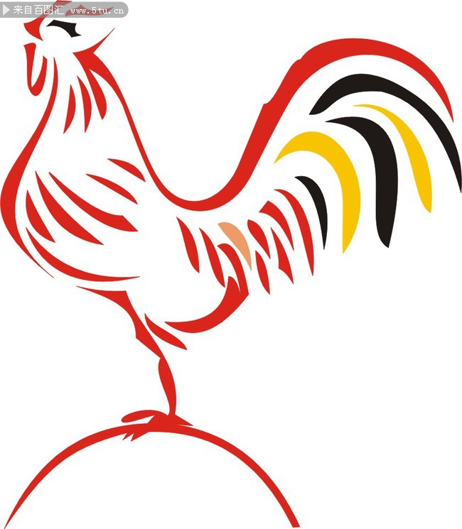 手绘公鸡图案