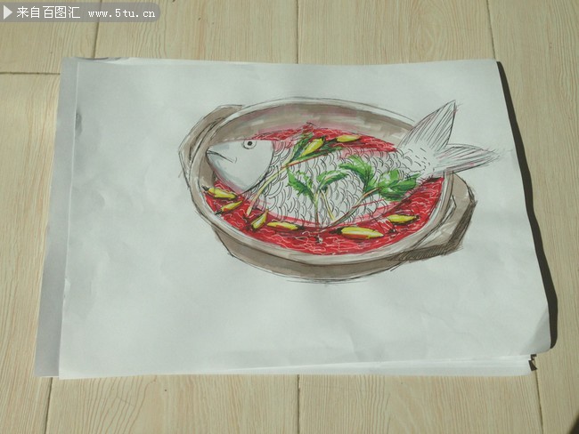 煮鱼怎么画简笔画图片