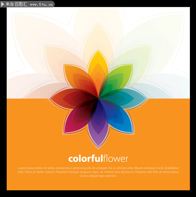 七彩抽象花朵海报背景