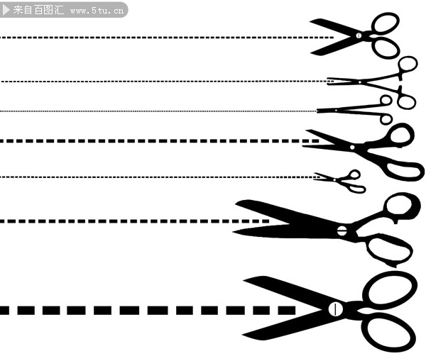 虚线剪刀标识 裁剪线
