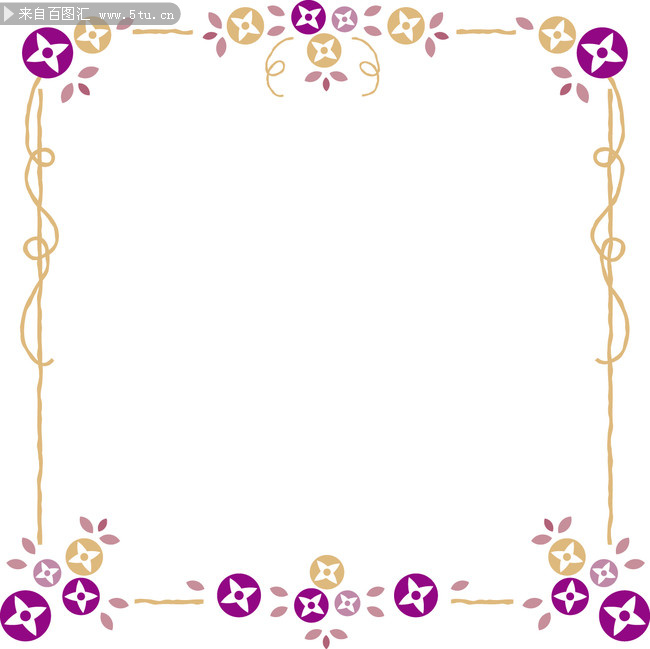 日式简约植物边框花边素材