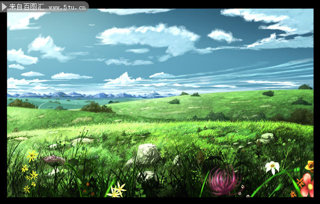 动漫草原风景图片