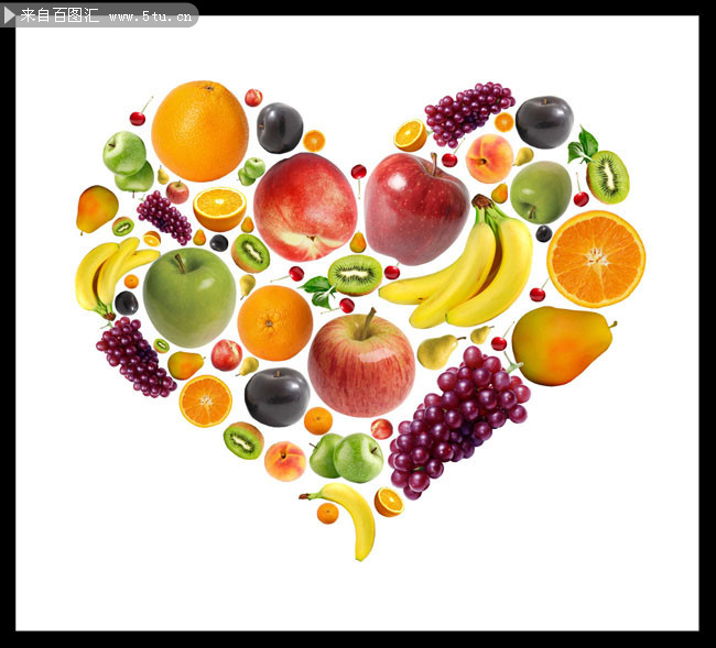 创意心形水果图片psd素材