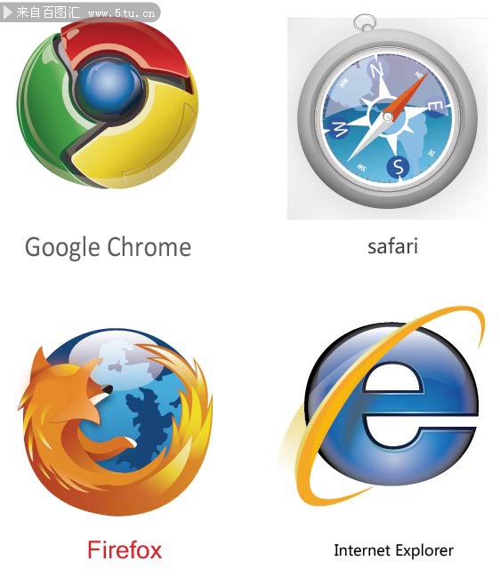 浏览器矢量图标-矢量素材-百图汇设计素材