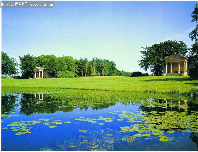池塘绿色风景桌面壁纸素材