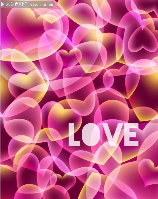 梦幻爱心背景矢量素材