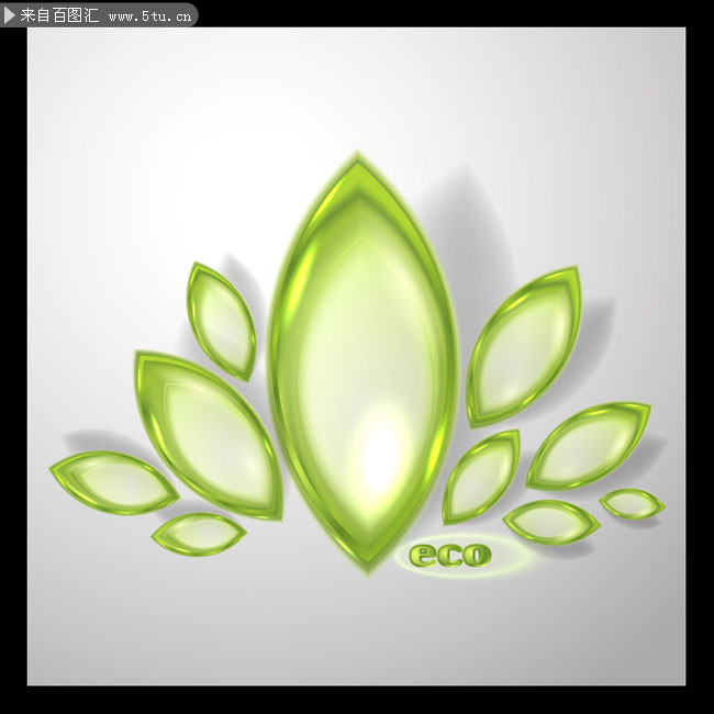 绿色水晶花瓣矢量素材